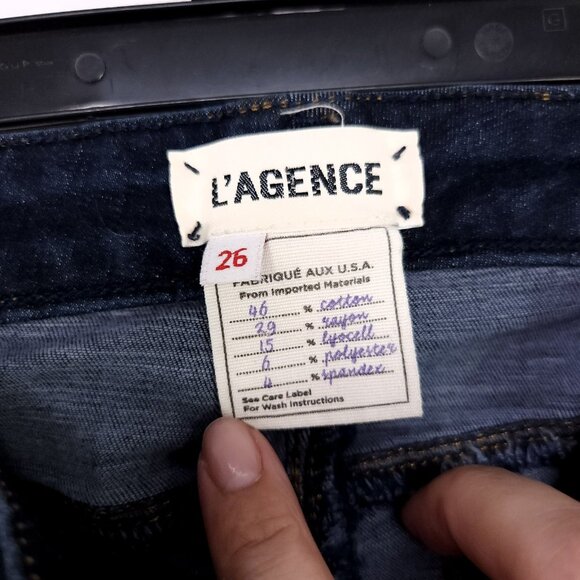 L'agence Skinny Ankle Jeans Size 26 Mid-Rise Blue Stretch Pants USA - Picture 11 of 12